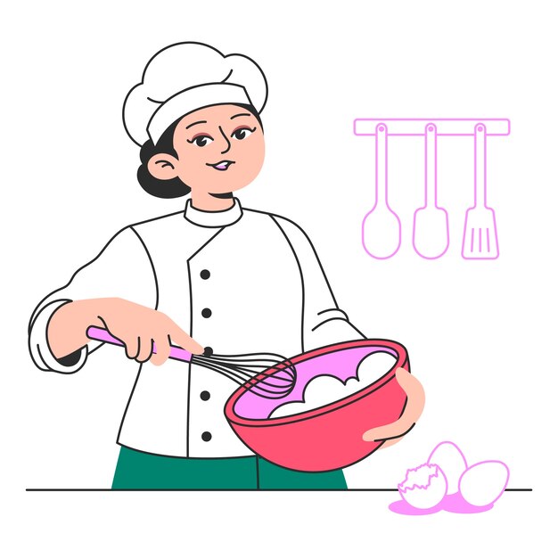 Ilustración del concepto de chef