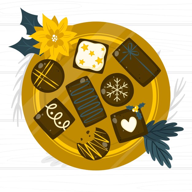 Ilustración de concepto de chocolate de Navidad
