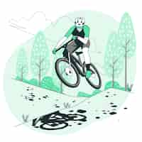 Vector gratuito ilustración del concepto de ciclismo de montaña