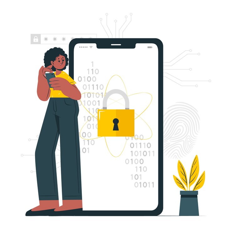 Vector gratuito ilustración del concepto de cifrado móvil