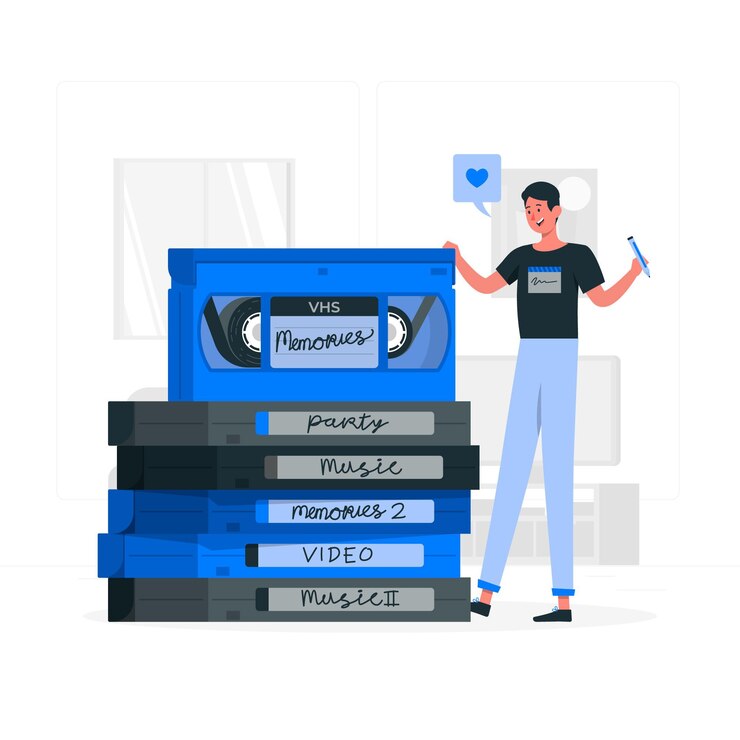 Vector gratuito ilustración del concepto de cinta de video