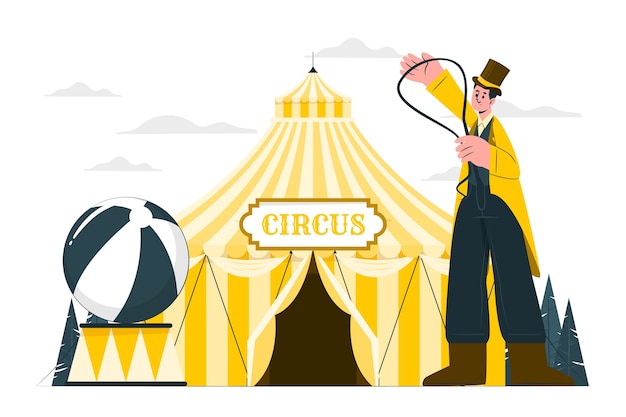 Vector gratuito ilustración del concepto de circo