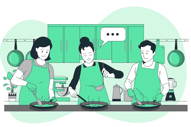 Vector gratuito ilustración del concepto de la clase maestra de chef