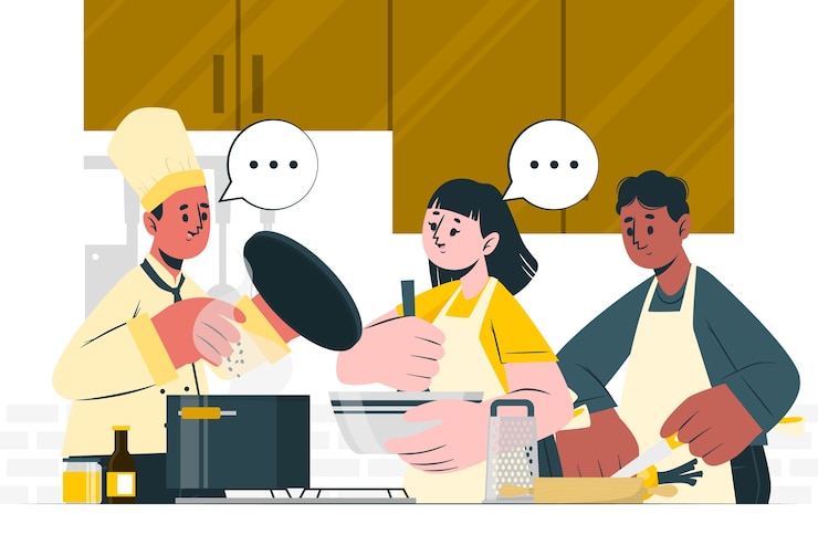 Vector gratuito ilustración del concepto de clase magistral de chef