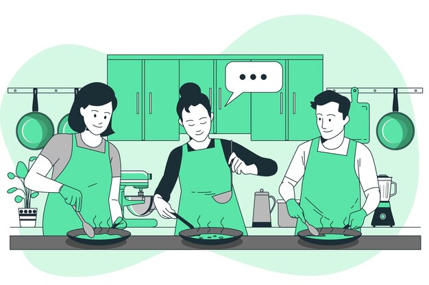 Ilustración del concepto de clase magistral de chef