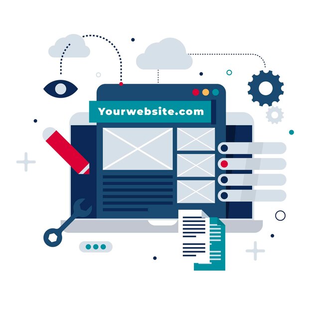 Ilustración de concepto de cms plana