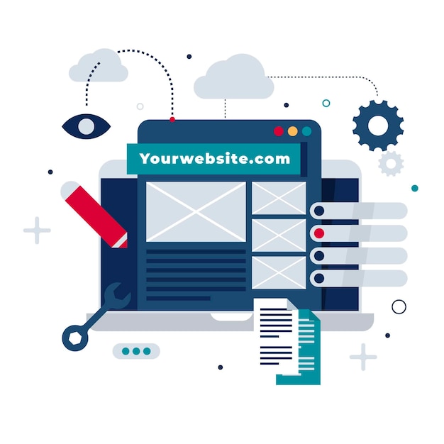 Ilustración de concepto de cms plana