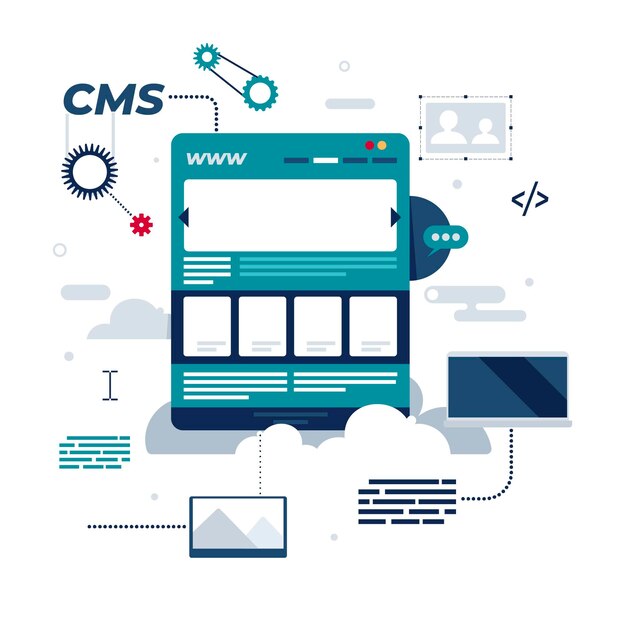 Ilustración de concepto de cms plana