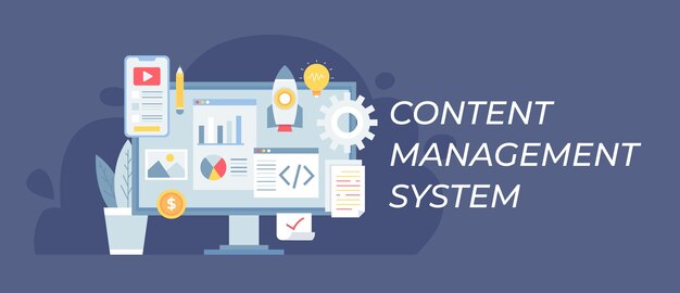 Ilustración de concepto de cms plana