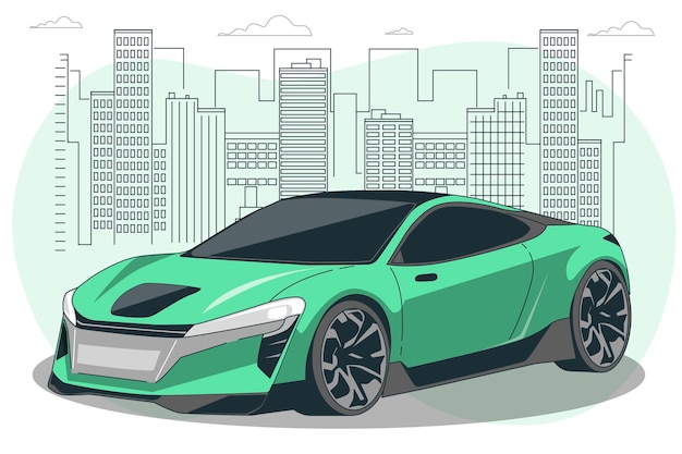 Ilustración del concepto de coche deportivo