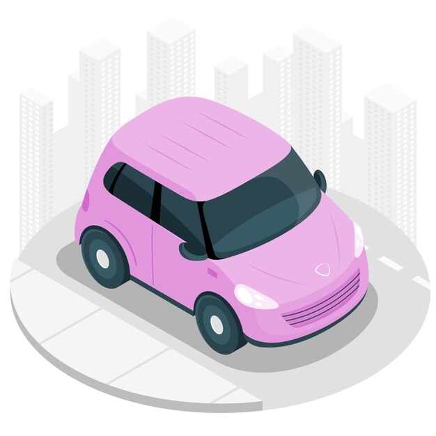 Ilustración del concepto de coche pequeño