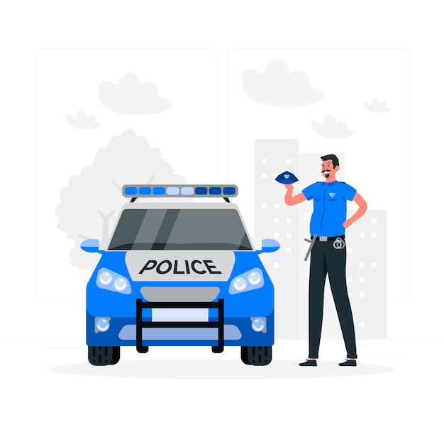 Ilustración de concepto de coche de policía