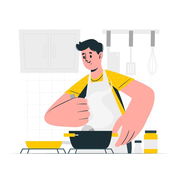 Ilustración del concepto de cocina