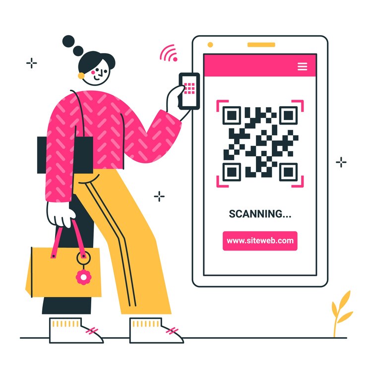 Vector gratuito ilustración del concepto de código qr