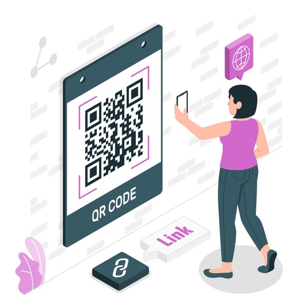 Ilustración del concepto de código qr