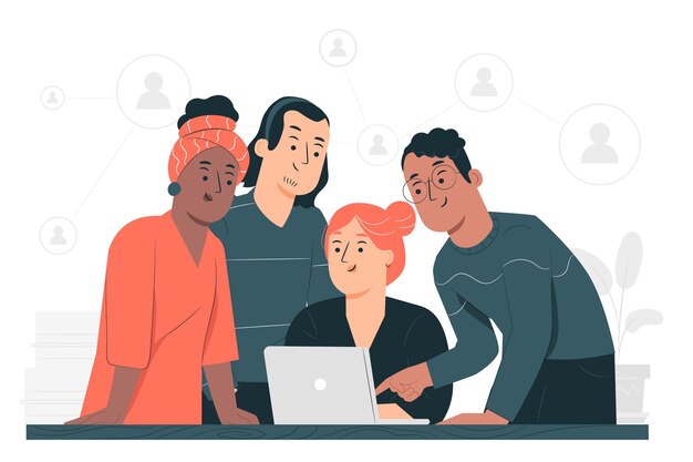 Ilustración del concepto de colaboración