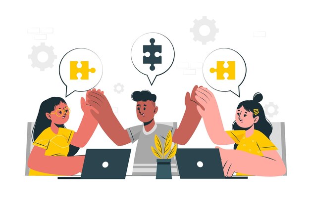 Ilustración del concepto de colaboración