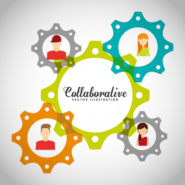 Ilustración de concepto colaborativo