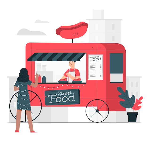 Vector gratuito ilustración de concepto comida callejera