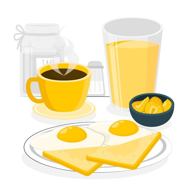 Ilustración de concepto de comida de desayuno