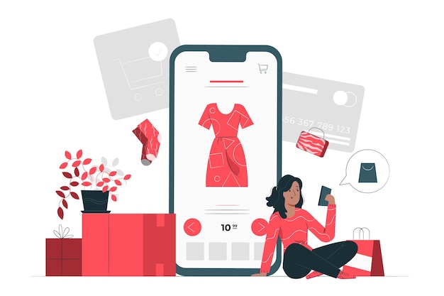 Ilustración del concepto de compra online