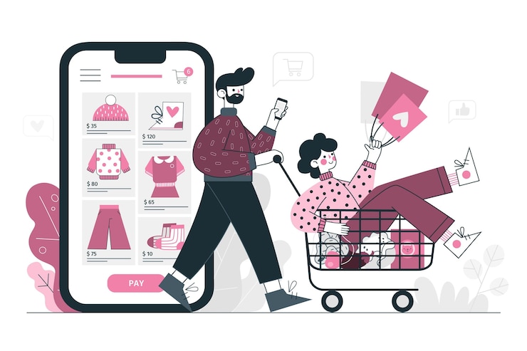 Vector gratuito ilustración del concepto de compras en línea