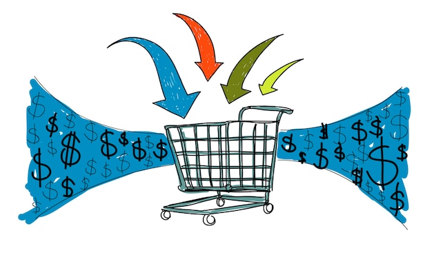 Ilustración del concepto de compras en línea