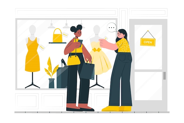 Vector gratuito ilustración de concepto de compras de ventana