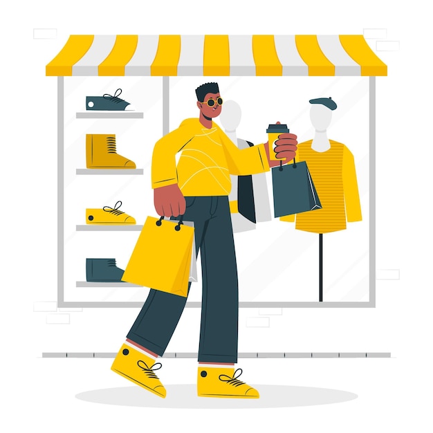 Vector gratuito ilustración del concepto de compras