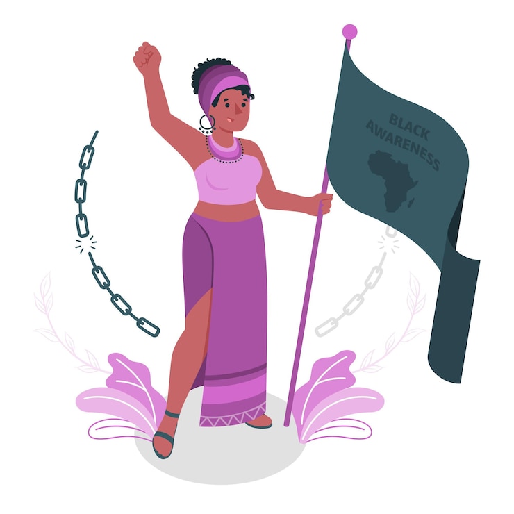 Vector gratuito ilustración del concepto de conciencia negra