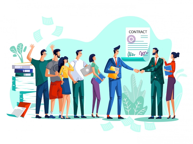 Vector gratuito ilustración del concepto de conclusión del contrato
