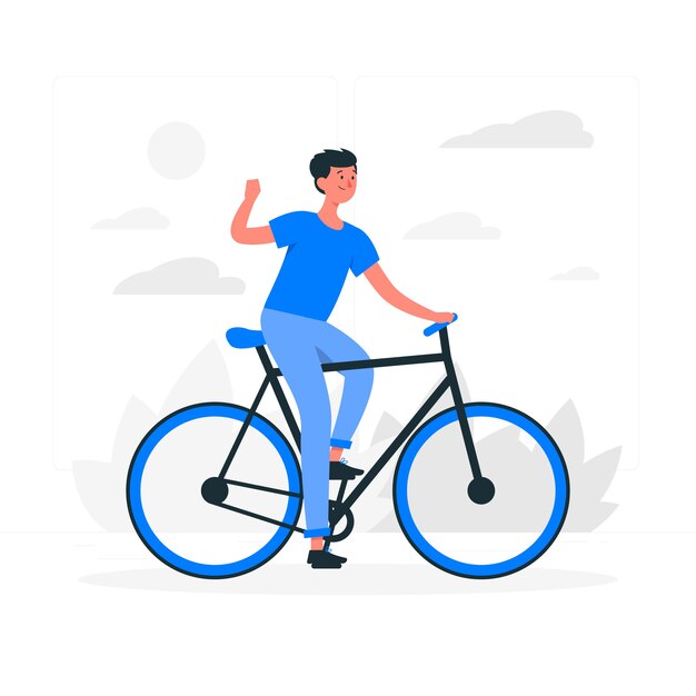 Ilustración de concepto conducir una bici