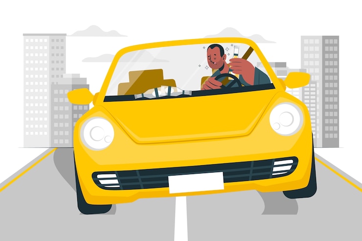 Vector gratuito ilustración del concepto de conducir ebrio