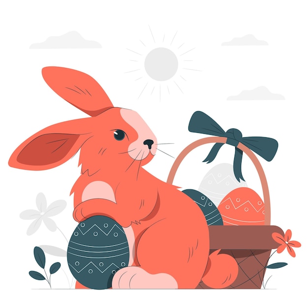 Vector gratuito ilustración de concepto de conejito de pascua