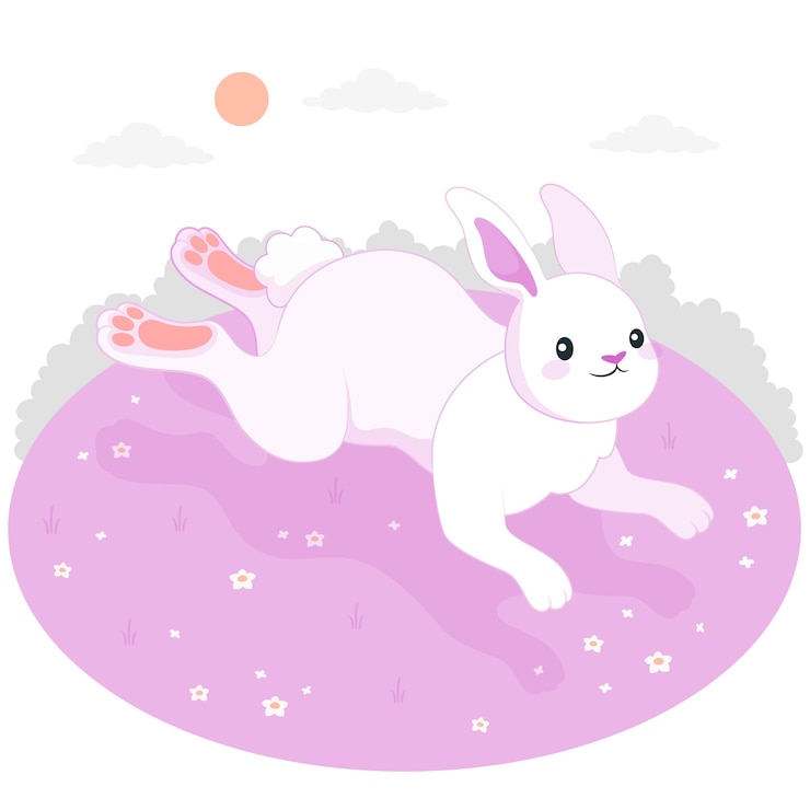 Vector gratuito ilustración del concepto de conejo corriendo