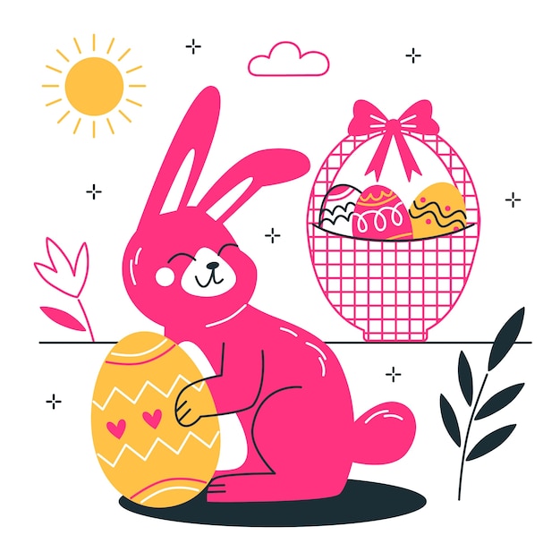 Ilustración del concepto del conejo de pascua
