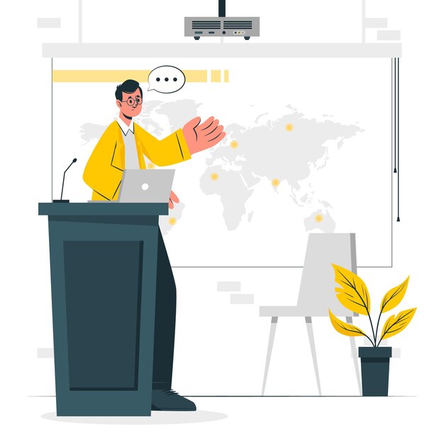 Ilustración de concepto de conferenciante