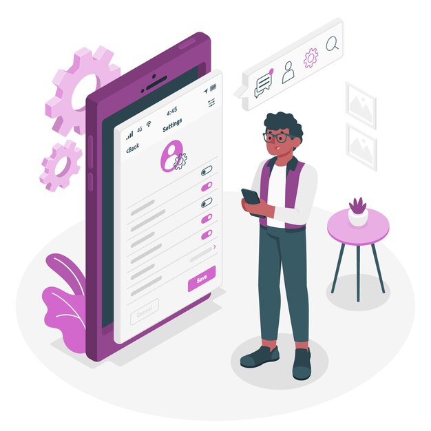 Ilustración del concepto de configuración personal