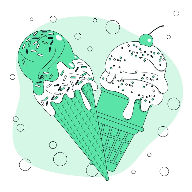 Ilustración del concepto de cono de helado