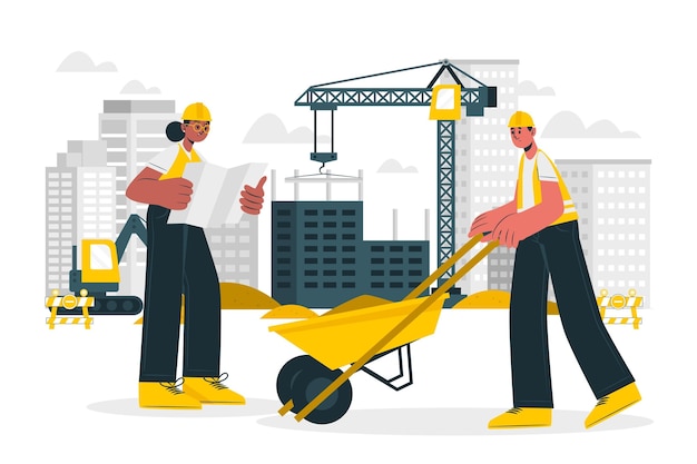 Ilustración del concepto de construcción