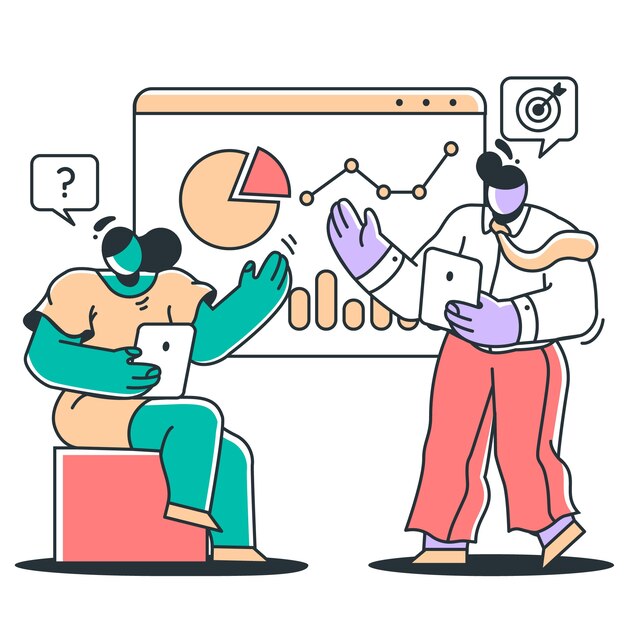 Ilustración del concepto de consultoría de marketing