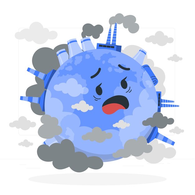 Ilustración del concepto de contaminación de la tierra