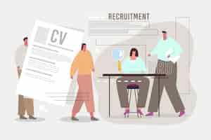 Vector gratuito ilustración del concepto de contratación con gran cv