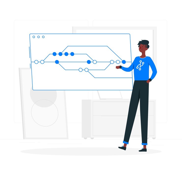Vector gratuito ilustración del concepto de control de versiones