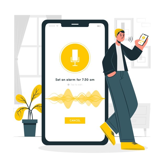 Ilustración del concepto de control de voz