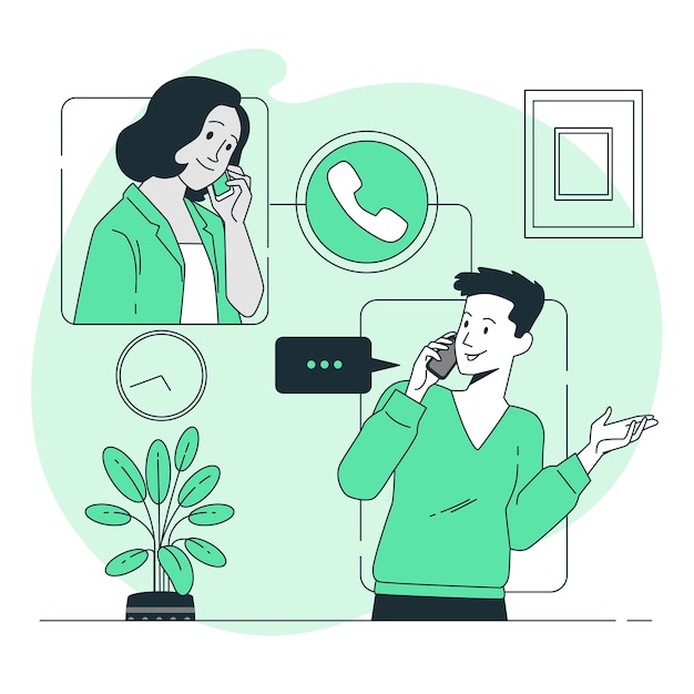 Vector gratuito ilustración del concepto de conversación telefónica