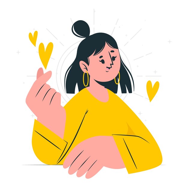 Ilustración del concepto de corazón de dedo