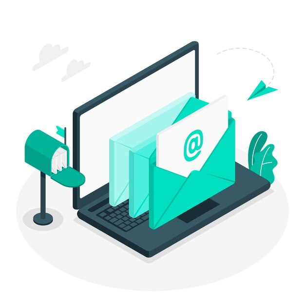 Ilustración del concepto de los correos electrónicos