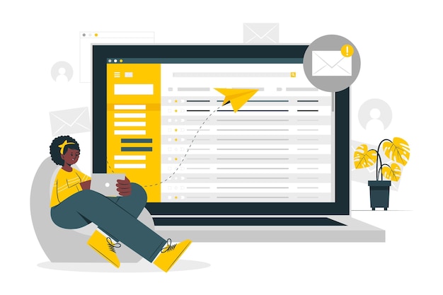 Ilustración del concepto de correos electrónicos