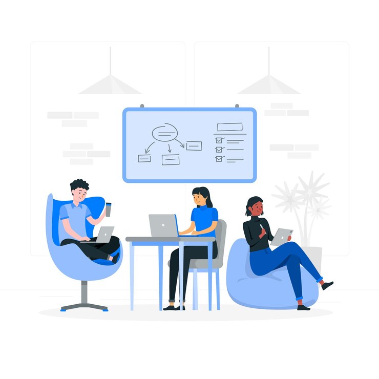 Vector gratuito ilustración del concepto de coworking